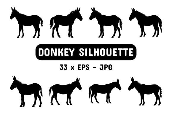 Download Donkey Silhouette Set Collection Bundle - Set collection bundle Collection