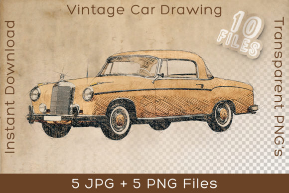 Download Mercedes Benz Vintage Car Art Drawing - Vintage Collection