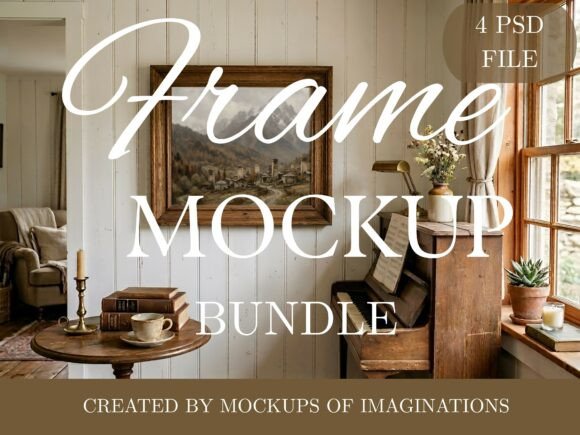 Download Vintage Frame Mockup Bundle - 4 PSD File - Vintage Collection