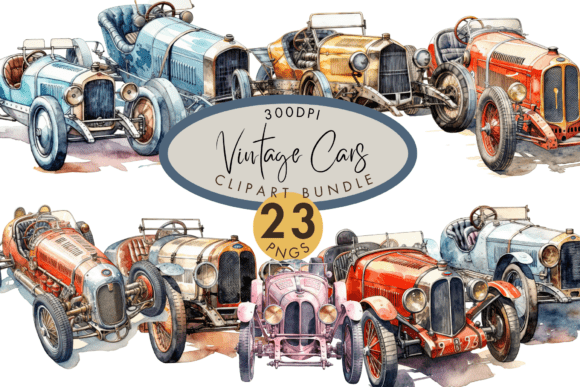 Download Vintage Car Clipart Bundle Retro Racing - Vintage Collection