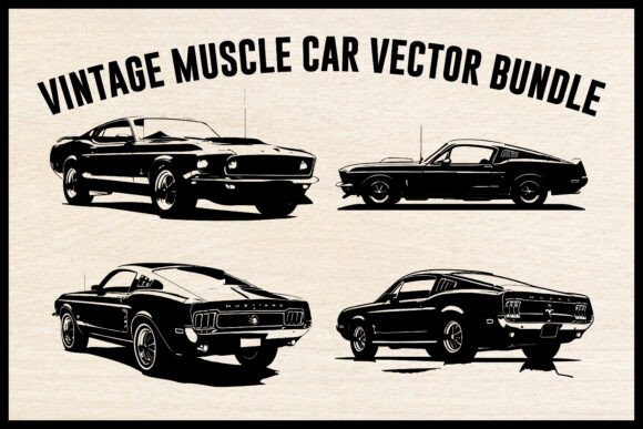 Download Vintage Muscle Car Vector Bundle - Vintage Collection