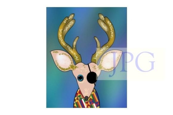 Download Retro Deer Cartoon Art Print 8by10 - Deer cartoon Collection