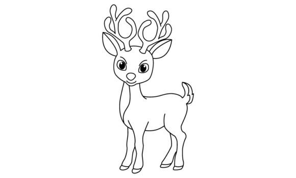 Download Cute Deer Cartoon Coloring Page - Deer cartoon Collection